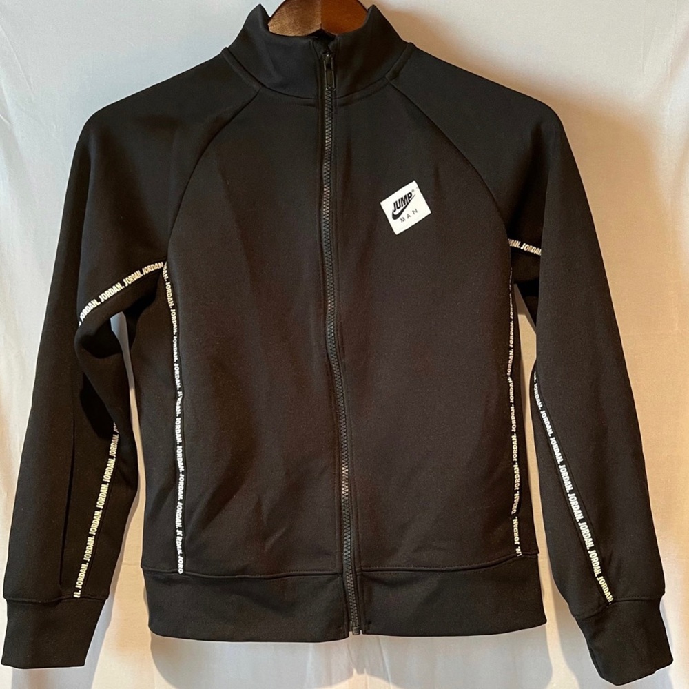 Jordan Jump Man Boy’s Black Long Sleeve Full Zip Activewear,  Size 12/13 Yrs